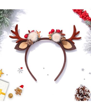 Runmi Christmas Headband Reindeer Antlers Hair Band Red Sequins Headbands Christmas Hair Accessories for Women and Girls (C) - Buy Online on SooperMarket.com