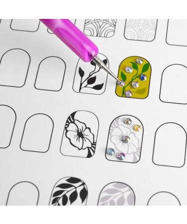 Nail Art Practice Book Beginner Manicure Training Drawing Cards Easy to Clean 12 Sheets Manicure Training Cards - Buy Online on SooperMarket.com