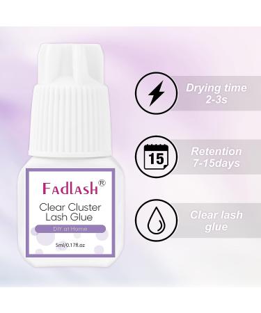 Cluster Lash Glue Clear | 7-15 Days Retention | Fast-Drying | Waterproof | DIY Lash Extension Glue | 5ml - Buy Online on SooperMarket.com