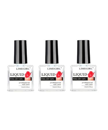 15ml Peel off Nail Polish for Nails 3PCS Latex Nail Polish Barrier Easy Peel Polish Barrier Anti-overflow Glue Nail Art Manicure Edge Protection