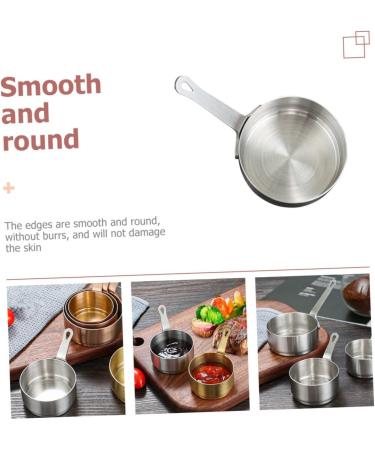 PRETYZOOM 4pcs Stainless Steel Sauce Cup Dipping Bowls with Handle Chip and Dip Bowl Stainless Steel Dipping Bowls BBQ Sauce Bowl Pudding Cups Mini Sauce Seasoning Cup Household 10x6cmx4pcs Silverx4pcs - Buy Online on SooperMarket.com