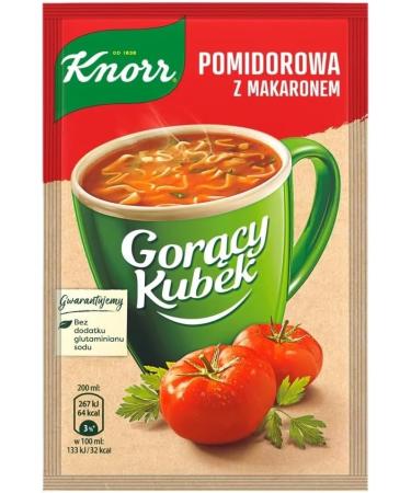 Polish Hamper Bag Cellophane Bag KNORR Gor cy Kubek Hot Cup Instant Soup with noodles or croutons 5 x 15g assorted flavours tomato soup goulash soup forest mushroom soup zurek cucumber soup  - Buy Online on SooperMarket.com