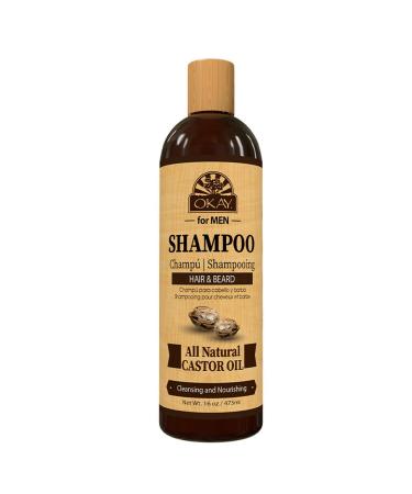 OKAY for MEN Castor Oil Beard and Hair Shampoo Wash 16oz