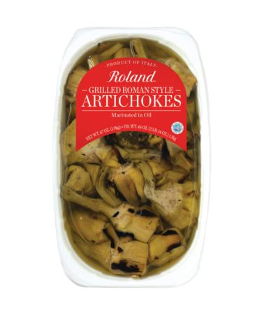 Roland Foods Grilled Roman Style Artichoke Hearts Marinated in Oil, Specialty Imported Food, 67-Ounce Package