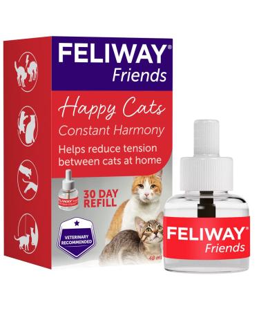 FELIWAY Friends 30 Day Refill helps to reduce conflict in multi-cat households helping cats get along better - 48ml Red Pack of 1