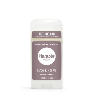 Humble Brands All Natural Aluminum Free Deodorant Stick for Women and Men  Lasts All Day  Safe  and Certified Cruelty Free  Patchouli and Copal  Pack of 1