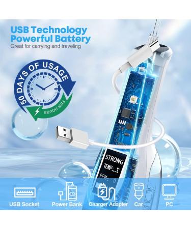Cordless Water Flosser with 5 Modes & 4 Jet Tips - USB Rechargeable Dental Oral Irrigator for Travel - White - Buy Online on SooperMarket.com