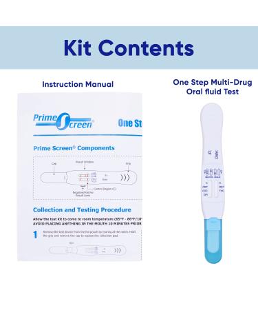 Prime Screen 5 Panel Oral Fluid Drug Test - 2 Pack for Employment and Insurance Testing (AMP COC MET OPI THC) - Buy Online on SooperMarket.com