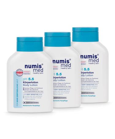 Numis Med Bodylotion PH 5.5-3 Pack skin -calming body lotion for very sensitive & sensitive skin - vegan skin care without silicones parabens & mineral oil - lotion (3x 200 ml)