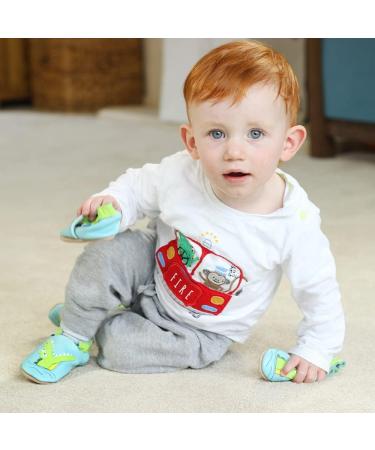 Dotty Fish Soft Leather Baby Shoes for Boys | Non Slip Toddler Shoes with Animal Designs | 0-6 Months - 4-5 Years | Crocodile Design - Buy Online on SooperMarket.com