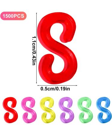 SAVITA 1500pcs Colorful S Clips for Rubber Band Bracelets - DIY Craft Making Essentials - Buy Online on SooperMarket.com