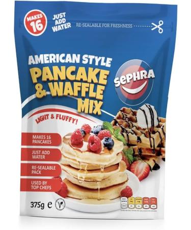 Sephra Luxury Waffle and Pancake Mix 375g Bag - Just Add Water, Perfect for American, Bubble, Belgian, and Stick Waffles - 1 Pack - Buy Online on SooperMarket.com
