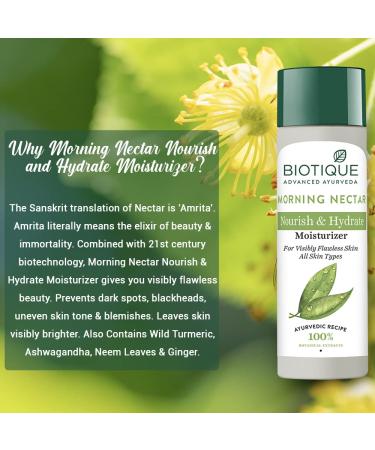 Biotique Bio Morning Nectar 120ml - Hydrating Natural Face Serum for All Skin Types | International Shipping Available - Buy Online on SooperMarket.com