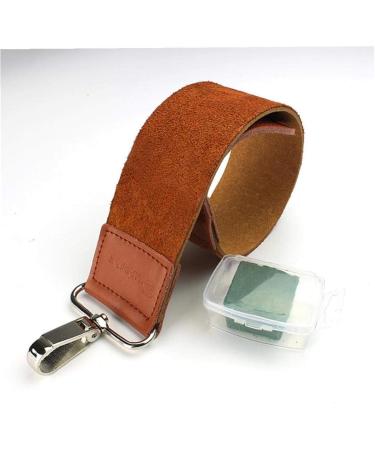 1 pc Double Layer Leather Razor Strop Shaving Sharpener Strap Barber Genuine Leather Straight Razor Sharpening Belt Shaving Accessories - Buy Online on SooperMarket.com