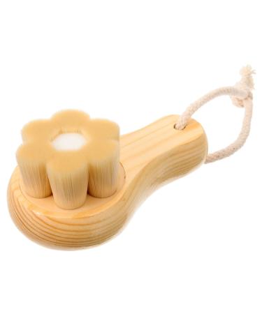 HAPINARY Face Exfoliator artificial fiber wooden handle wooden Pore Brush skin care tools washbasin skin care soft fur cleasing milk face dry brush dry brushing the face face scrub brush
