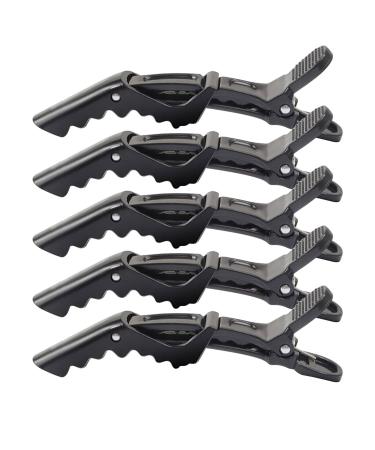 Yueci 5 pieces of hair clips color crocodile clamp Distributing clip hair salon long mouth clip hairdresser compartment clamps made of plastic professional "styling" hair clips for women