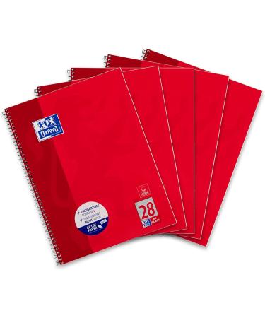 Oxford Quick-Plot A4 12 Colors Cardboard & College Block A4 Checked - 25 Pieces + 80 Sheets Red - 5-Pack Bundle for International Shipping - Buy Online on SooperMarket.com