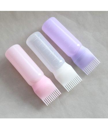 Towarm Blue White Purple 3pieces Comb Applicator Bottle 6 Ounce Bottle Comb with Graduated Scale for Hair Dye Coloring Scalp Treatment Essential (3pcs) - Buy Online on SooperMarket.com