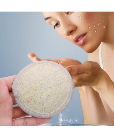 Natural Loofah Exfoliating Facial Pads - 10 Pack | Face Scrubber for Men & Women | Bath Spa Cleansing | 3.15 Inches Dia - Buy Online on SooperMarket.com