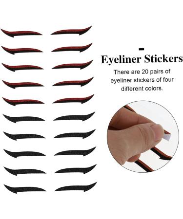 Mikinona Double Sided Eyelid 60 pairs Personalized Eyelid Reusable Charming Eyeliner Double Stickers Tapes Strips 14X10X0.5cmx3pcs Assorted Colorx3pcs - Buy Online on SooperMarket.com