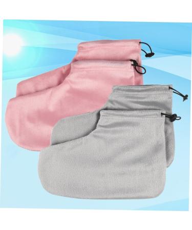 Amosfun 2 Pair Paraffin Wax Warmer Paraffin Wax Booties Paraffin Bath Liners Wax Foot Covers Moisturizing Booties Hot Spa Wax Foot Moisturizing Socks Cotton Foot Strap Foot Bag Heel Work 28x20cm Pink - Buy Online on SooperMarket.com