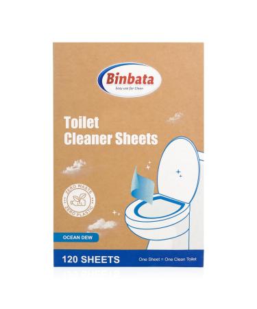 Eco Friendly Toilet Cleaners 120 Strips Quick Foaming Toilet Cleaner Sheets Efficiently Remove Stains with Ocean Dew Scent Safe Neutral Toilet Cleaning Strips Plastic Free Biodegradable 1 Count (Pack of 120)