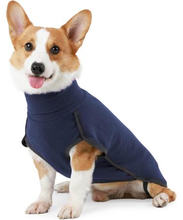 Heywean Dog Sweatshirt - Stretch Fleece Vest for Small & Medium Dogs | Winter Indoor & Outdoor Pet Clothing - Dark Blue - Buy Online on SooperMarket.com