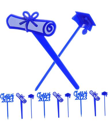 ABOOFAN 90 Pcs Graduation Cake Insert Grad Cupcake Toppers Graduation Decorations Graduation Cupcake Decoration Toppers Graduation Dessert Topper Cupcakes Black Decor Graduate Paper Cup 7.6X4CMx3pcs Bluex3pcs - Buy Online on SooperMarket.com