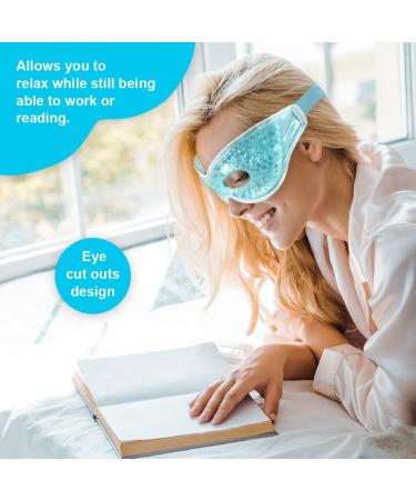 CONBELLA Gel Eye Mask with Eye Holes - Hot Cold Compress Pack for Eye Therapy | Cooling Mask for Puffy Eyes, Headaches, Migraines, Sinus, Dark Circles - Reusable Face Mask (6 Blue) - Buy Online on SooperMarket.com