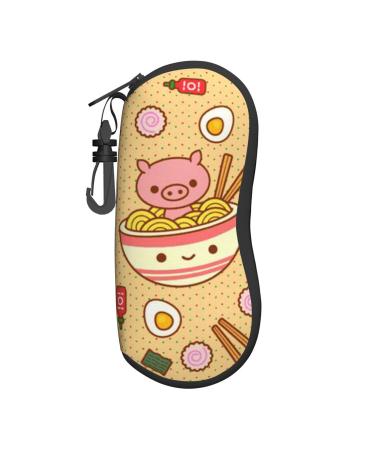 OPSREY grass Pot Leaf printed Glasses Case Portable Zip Storage Case Neutral Sunglasses Soft Case Delicious Sweet Ramen One Size