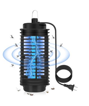 Insect destroyer electrical mosquito trap UV mosquito lamp with hanging hooks no toxic chemicals waterproof IPX5 fly trap electrically fly catcher insect trap for inside and outer black