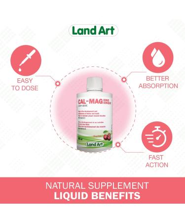 Liquid Ionic Calcium Magnesium Formula with Vitamin D Vitamin C and Zinc - Maintain Healthy and Stronger Bones - 500ml - Cherry Flavor - Non-GMO Gluten Free Sugar Free - Made in Canada - Buy Online on SooperMarket.com