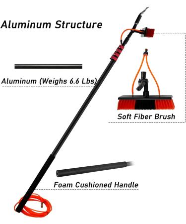 Window Cleaning Pole photovoltaic cleaner Window Cleaning Water-fed Pole Outdoor Window Cleaning Pole Window Cleaning Telescopic Pole Water Fed Brush Squeegee Water Fed Brush W/Squeegee 55cm Brush Head 9M/30FT - Buy Online on SooperMarket.com