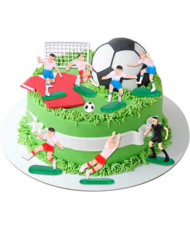 9pcs Football Cake Decoration Set Football Figures Cake Toppers Soccer Toppers for Cakes and Cupcakes Set Football Cupcake Topper for Sport Theme Party Decoration Supplies - Buy Online on SooperMarket.com