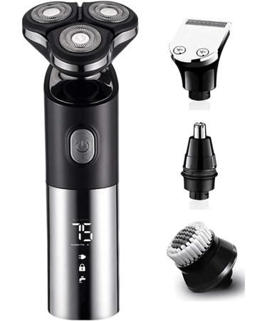 Men s 4-in-1 Electric Shaver & Grooming Kit | Cordless Wet Dry Rotary Shaver | USB Fast Charging & LED Display | International Shipping Available - Buy Online on SooperMarket.com