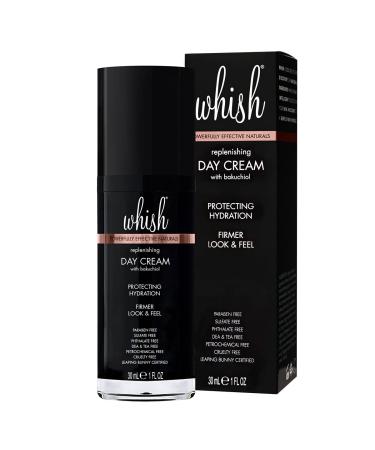 Whish Replenishing Day Cream with Bakuchiol - Retinol Alternative Face Cream - Protects Soothes & Hydrates Skin - Firming Face Moisturizer With Natural Ingredients - Paraben & Sulfate Free - 1 fl oz