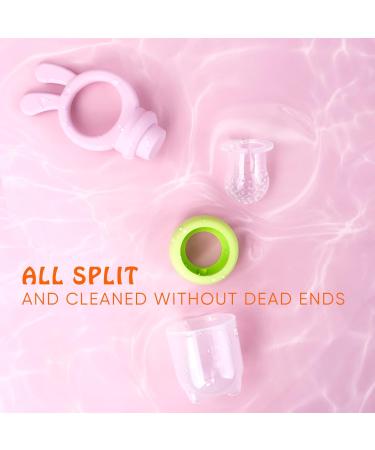 Baby Fresh Fruit Food Feeder Pacifier 2 Pack HAOBAOBEI Silicone Teething Toy for Babies 3-12 Months BPA-Free Baby Teether Teething Relief Infant Teething Toy with 4 Silicone Pouch (Green&Pink) Rabbit Series - Green &... - Buy Online on SooperMarket.com