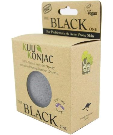 Konjac Bamboo Charcoal Exfoliating Sponge (oily/problem skin) - Buy Online on SooperMarket.com