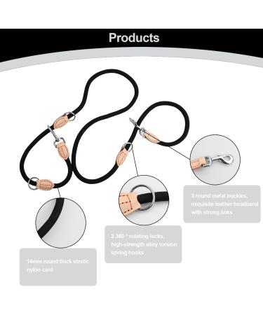 2m Dog Leash with Carabiners | Durable Nylon Training Line for Small Medium & Large Dogs - Adjustable & Portable (Red) - Buy Online on SooperMarket.com