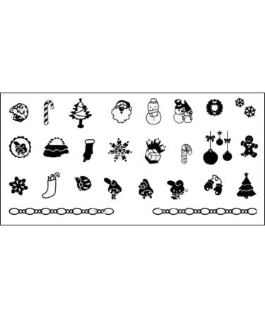 Stamping stencil plate Christmas X-mas frost flower Santa Claus XLR19 nail art nail design