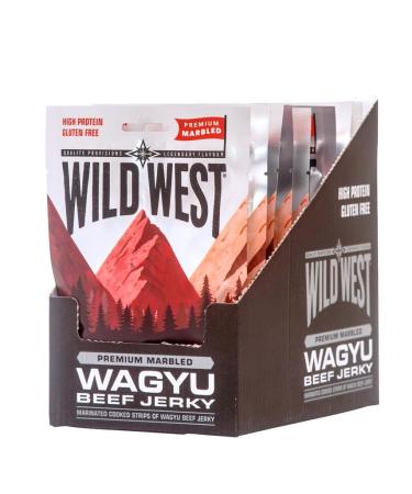 Wild West Wagyu Beef Jerky 16 x 25g - Dried Meat - Protein Snack - High Protein - Low Carb 25 g (Pack of 16)