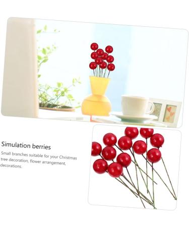 DECHOUS 144pcs DIY foam red fruit artificial fruit berry picks berry twig stem Pip Berry Stems artificial berry stems red berries red decor DIY photo props Christmas fake decoration Red 2x2x2cm - Buy Online on SooperMarket.com