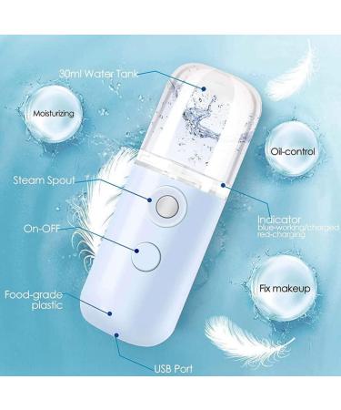 Mini Facial Mister & Steamer USB Rechargeable Mist Sprayer for Face Daily Makeup Skin Care - Blue 30ml - Buy Online on SooperMarket.com