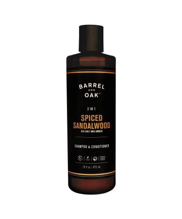 Barrel and Oak - Shampoo & Conditioner Set Moisturizing Shampoo/Conditioner Set for Men Fragrant Amber Scent Made with Hydrating Argan Oil Certified Organic (Spiced Sandalwood 16oz)