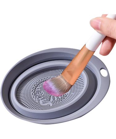 Bexdug Silicone Cleaning Mat | Makeup Brush Cleaner Tools | Silicone Cleaning Bowl Makeup Brush Cleaner Washing Tools for Makeup Eggs Grey - Buy Online on SooperMarket.com
