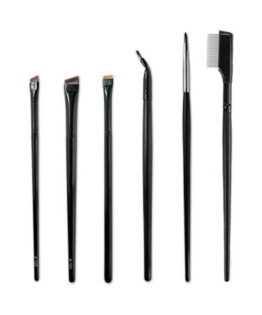 6 Pieces Eyeliner Brush Set Flat Bent Eye shadow Brushes Suit Wet Powder Liquid Gel Eyebrow Comb