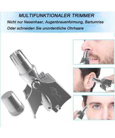 Nasal Hair Cutter & Trimmer | Stainless Steel Nose & Ear Trimmer for Men | Painless Washable Facial Hair & Eyebrow Trimmer - Buy Online on SooperMarket.com