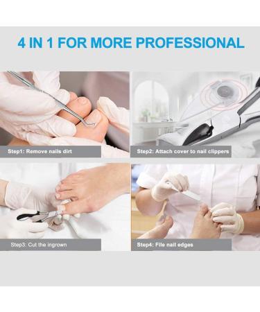Professional Toe Nail Clipper for Thick and Ingrown Toenails - Surgical Stainless Steel Trimmer with Soft Grip Handle (4PCS) - Buy Online on SooperMarket.com