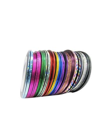38 Rolls Nail Striping Tape Line Multicolor Rolls Striping Tape Line Nail Art Decoration Sticker Diy Nail Tip Mixed Colors