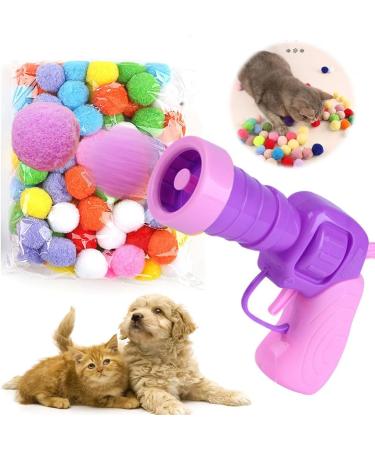 XPJBKC Plush Ball Shooting Gun for Cats Cat Ball Toy Launcher Interactive Cat Toys Balls Cat Toy Launch Gun with 100 Pcs Balls for Indoor Pet Playing Exercise Chasing Training Hunting Purple - Buy Online on SooperMarket.com